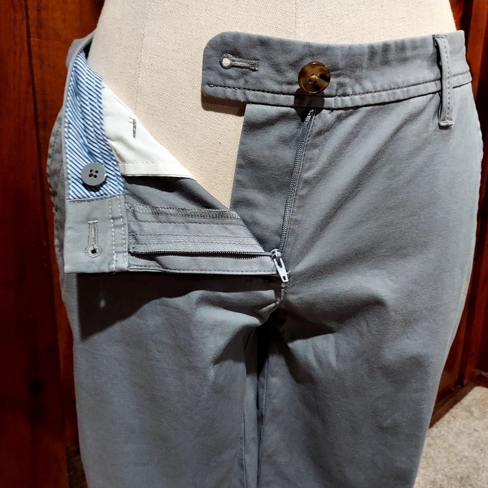 Talbots Women's Pants - Gray and Blue Girlfriend Chinos - Picture 4 of 11
